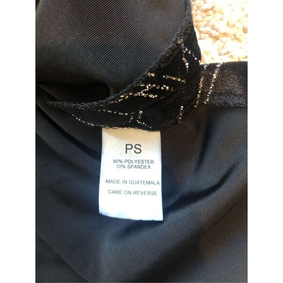 Briggs Women’s Black 3/4 Sleeve Silver Wisp Design Blouse Size Petite S - Picture 6 of 6